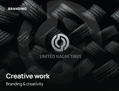 United Naghi Tires logo on a dark tire-textured background