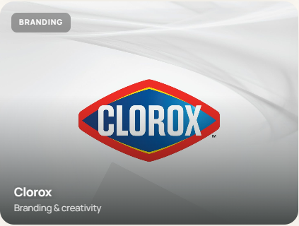 Clorox logo on a clean silver background representing packaging label design for sanitizing wipe canisters.